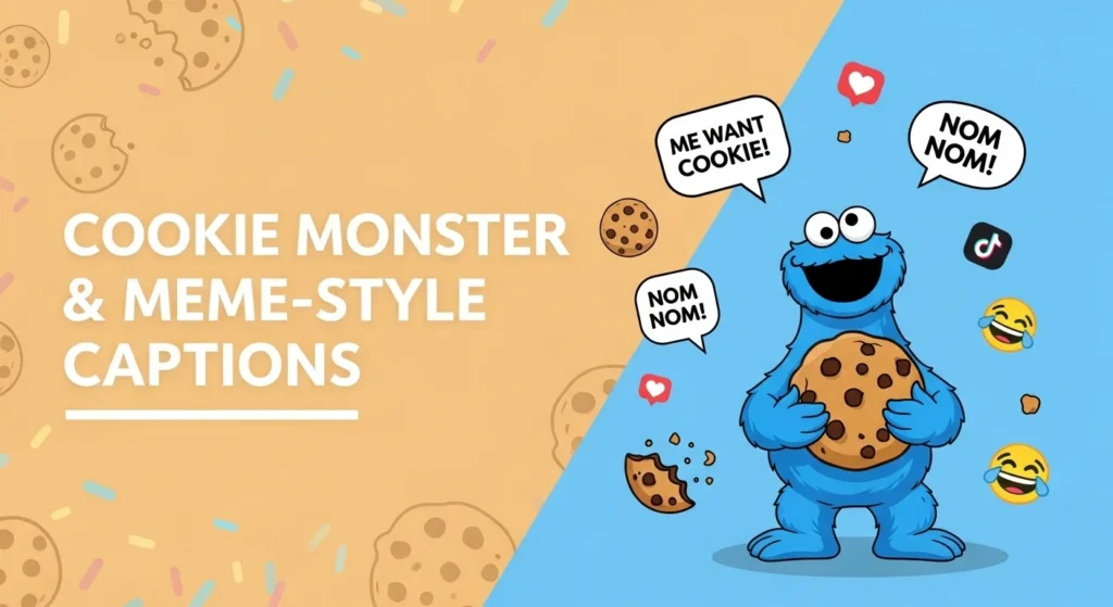 Cookie Monster & Meme-Style Captions