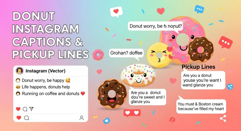 Donut Instagram Captions & Pickup Lines 