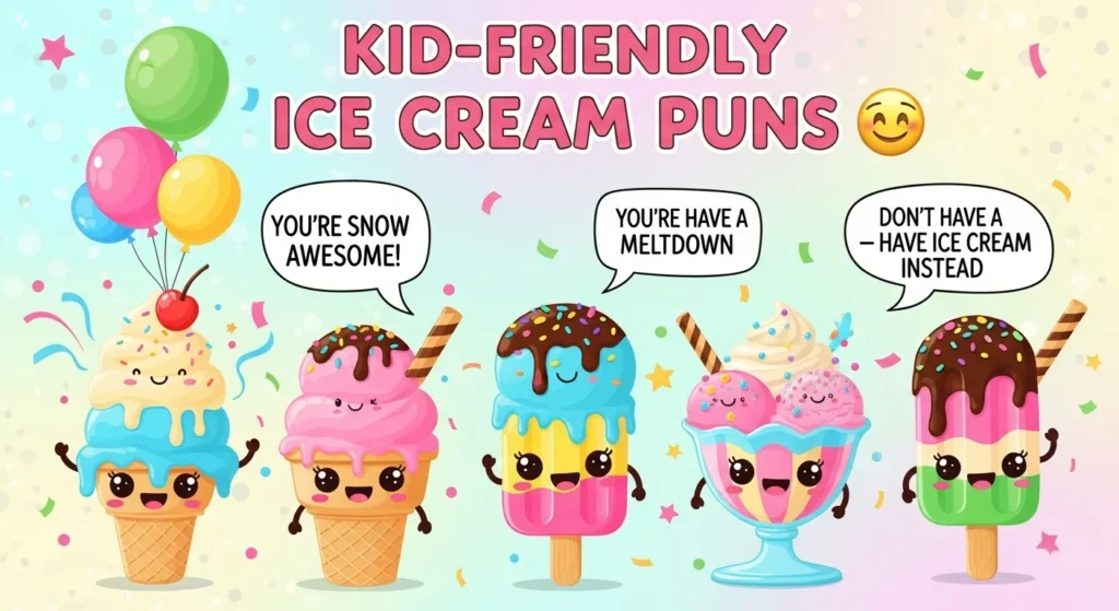 Kid-Friendly Ice Cream Puns 