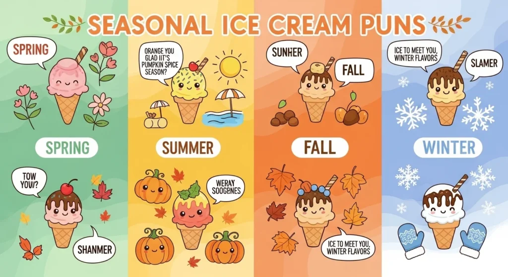 Seasonal Ice Cream Puns 